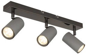Plafoniera cu 3 spoturi directionabile metal negru gri ROBBY
