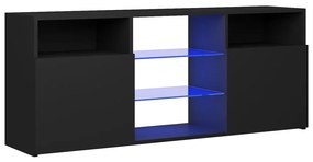 Comoda TV cu lumini LED, negru, 120x30x50 cm