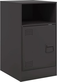 vidaXL Noptieră, negru, 34,5x39x62 cm, oțel