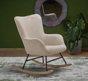 Fotoliu tip balansoar Belmiro velvet crem H92 cm