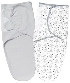 Set 2 sisteme de infasat reglabil din bumbac 0-3 luni Kidizi Grey Owly