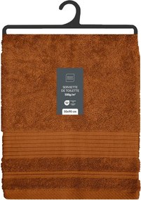 Prosop teracotă din bumbac din frotir 50x90 cm Tendresse – douceur d'intérieur