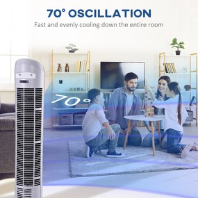 HOMCOM Ventilator Turn Oscilant cu 3 viteze, Ventilator Piedestal din Plastic ABS, 27x27x75 cm, Negru | Aosom Romania