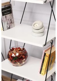 Bibliotecă BALABAN 165x48 cm albă/neagră
