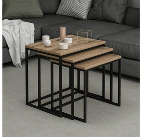 Set 3buc. măsuțe cafea Losuku 7 (Nuc) . 1094350