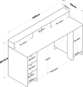 Birou Hamin Walnut și Anthracite