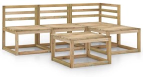 3065296 vidaXL Set mobilier de grădină, 5 piese, lemn de pin verde tratat