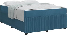 vidaXL Cadru de pat cu saltea albastru 160 x 200 cm țesătură
