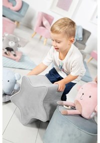 Puf pentru copii gri deschis cu tapițerie din catifea Lil Sofa – Roba