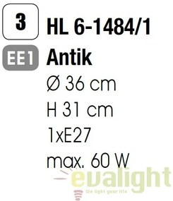 Pendul design rustic Marco HL 6-1484/1 Antik OR