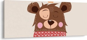 Tablou - Teddy ursuleț cu eșarfă roșie (120x50 cm)