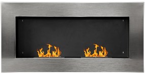 HOMCOM Semineu pe Bioetanol incalzitor Realizat din Inox cu 2 Arzătoare, aparat de incalzire ecologic 110x54x14cm Aosom |Romania