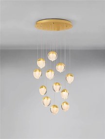 Lustra cu 12 pendule LED ALICIA auriu