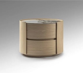 Noptiera ovala cu 2 sertare Enoc stejar deschis