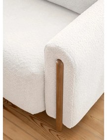 Canapea crem extensibilă/cu spațiu de depozitare cu tapițerie din țesătură bouclé 244 cm Arcadova – ELTAP