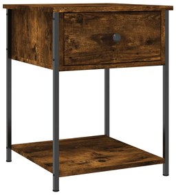 vidaXL Noptieră, stejar fumuriu, 44x45x58 cm, lemn compozit