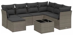 3263228 vidaXL Set mobilier de grădină cu perne, 8 piese gri deschis poliratan