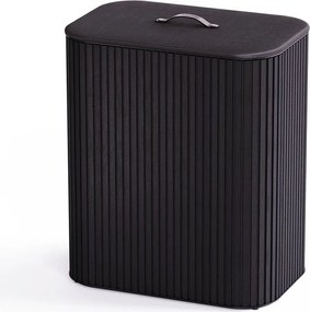 Coș de rufe negru 2x45 l din bambus Tota Luxe – Joseph Joseph