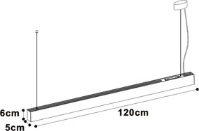Top Light - LED Lampă de tavan aplicată/suspendată HORIZON LED/40W/230V albă