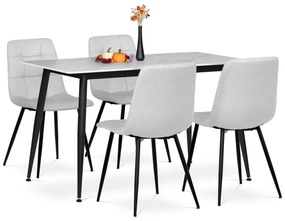 Set de masă din ceramică sinterizată și metal, 5piese, alb