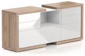 Dulap jos Lineart 191,2 x 50 x 83,5 cm, ulm deschis / alb