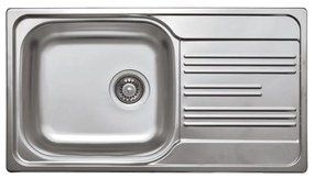 Chiuveta bucatarie inox cu picurator crom leinen, 78x44 cm, Deante Xylo 780x435 mm, LEINEN