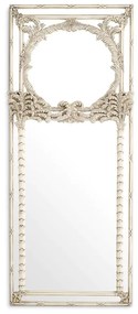 Oglinda design LUX din lemn de mahon sculptat manual Le Royal, alb antic