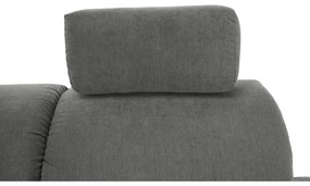 Colţar mic, piele ecologică alb/material textil gri, model stânga, SANTIAGO