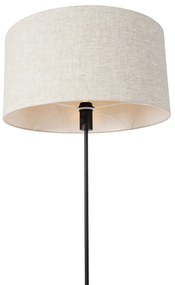 Lampă de podea neagră reglabilă cu abajur gri deschis 50 cm - Parte