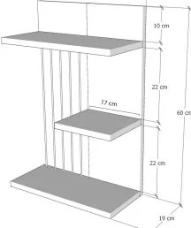 Etajeră de perete KINIK 60x40 cm antracit