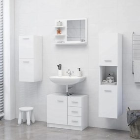 Oglinda de baie, alb, 60 x 10,5 x 45 cm, PAL Alb