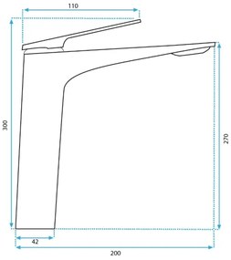 REA-B2705 - Baterie pentru lavoar AVALON, 30 cm, aur periat