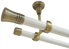 Galerie tavan fara inele CAPRI - 25/19 - alb/aur antic (Alege marime: 140 cm)