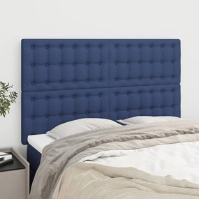 vidaXL Tăblii de pat, 4 buc, albastru, 72x5x78/88 cm, textil