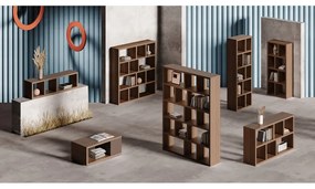 Bibliotecă maro cu aspect de lemn de nuc 150x83 cm Berlin – TemaHome