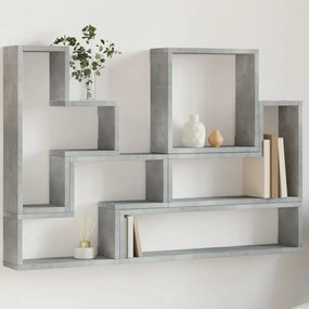vidaXL Raft de perete, gri beton, 96x12x64 cm, lemn prelucrat