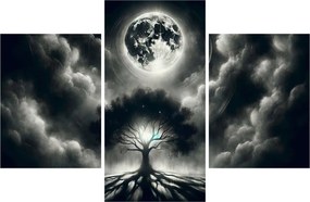 Tablou – Arbore alb-negru în lună plină (90x60 cm)