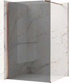 Paravan de dus fumuriu Rea Flexi Grey 110 cm cupru periat