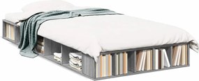 vidaXL Cadru de pat, gri sonoma, 90x200 cm, lemn prelucrat