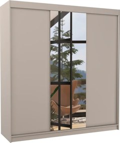 Dulap cu uși glisante SANTIAGO – cu oglindă – 200x58x215 cm – Cașmir
