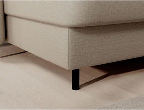 Colțar bej extensibil/cu spațiu de depozitare cu tapițerie din catifea (cu colț pe partea dreaptă/în formă de "U") Berrto – ELTAP