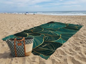 Prosop de plaja XXL cu uscare rapida VERDARA verde 150 x 210 cm, 100% microfibra