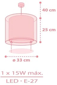 Dalber 41762S - Lustră pentru copii KAWAII FRIENDS 1xE27/15W/230V, roz