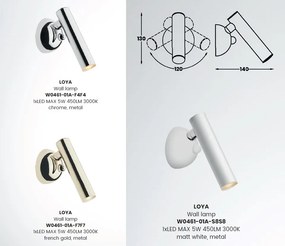 Aplica LED directionabila, design minimalist LOYA, crom W0461-01A-F4F4 ZL