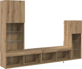 vidaXL Unități pentru Pereți de TV Pe perete 4 pcs Stejar Artizanal
