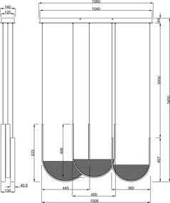 Ondaluce - Lustra suspendată LED dimabilă pe cablu LOTUS LED/70W/230V, aurie