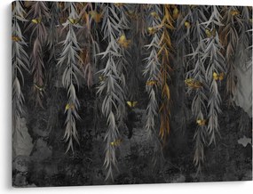 Tablou - Crenguțe de salcie, fundal negru (70x50 cm)