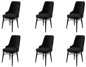 Set de scaune de sufragerie Pare Black, 6 buc., 6 buc.