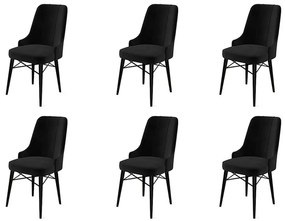 Set de scaune de sufragerie Pare Black, 6 buc.