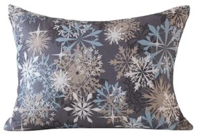 Husa pentru perna din microfibra SNOWFLAKE 70x90 cm, albastru-gri